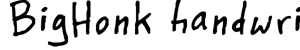 BigHonk handwriting font preview
